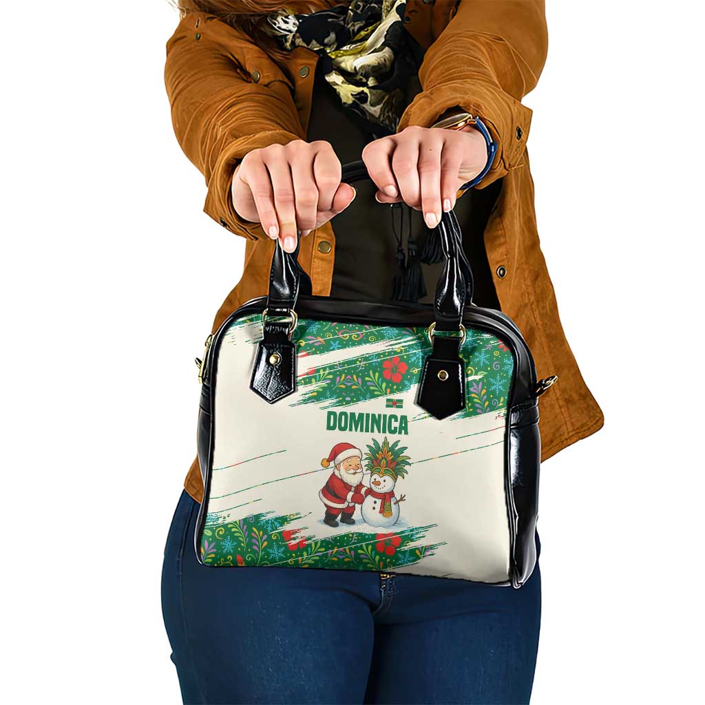 Dominica Christmas Shoulder Handbag with Santa Snowman and Tropical Carnival Headpiece TS04