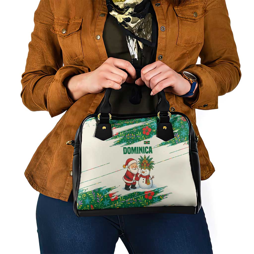 Dominica Christmas Shoulder Handbag with Santa Snowman and Tropical Carnival Headpiece TS04