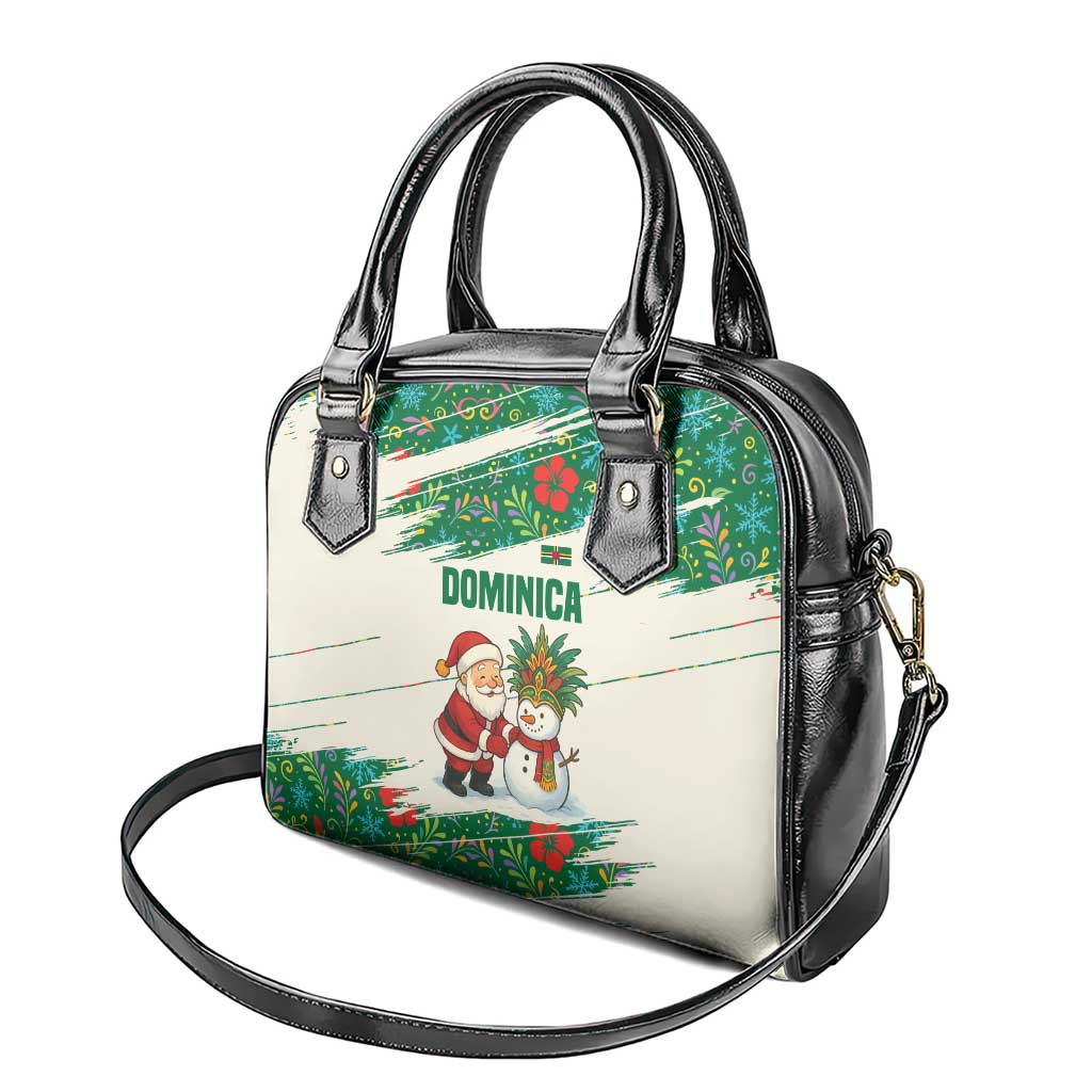 Dominica Christmas Shoulder Handbag with Santa Snowman and Tropical Carnival Headpiece TS04