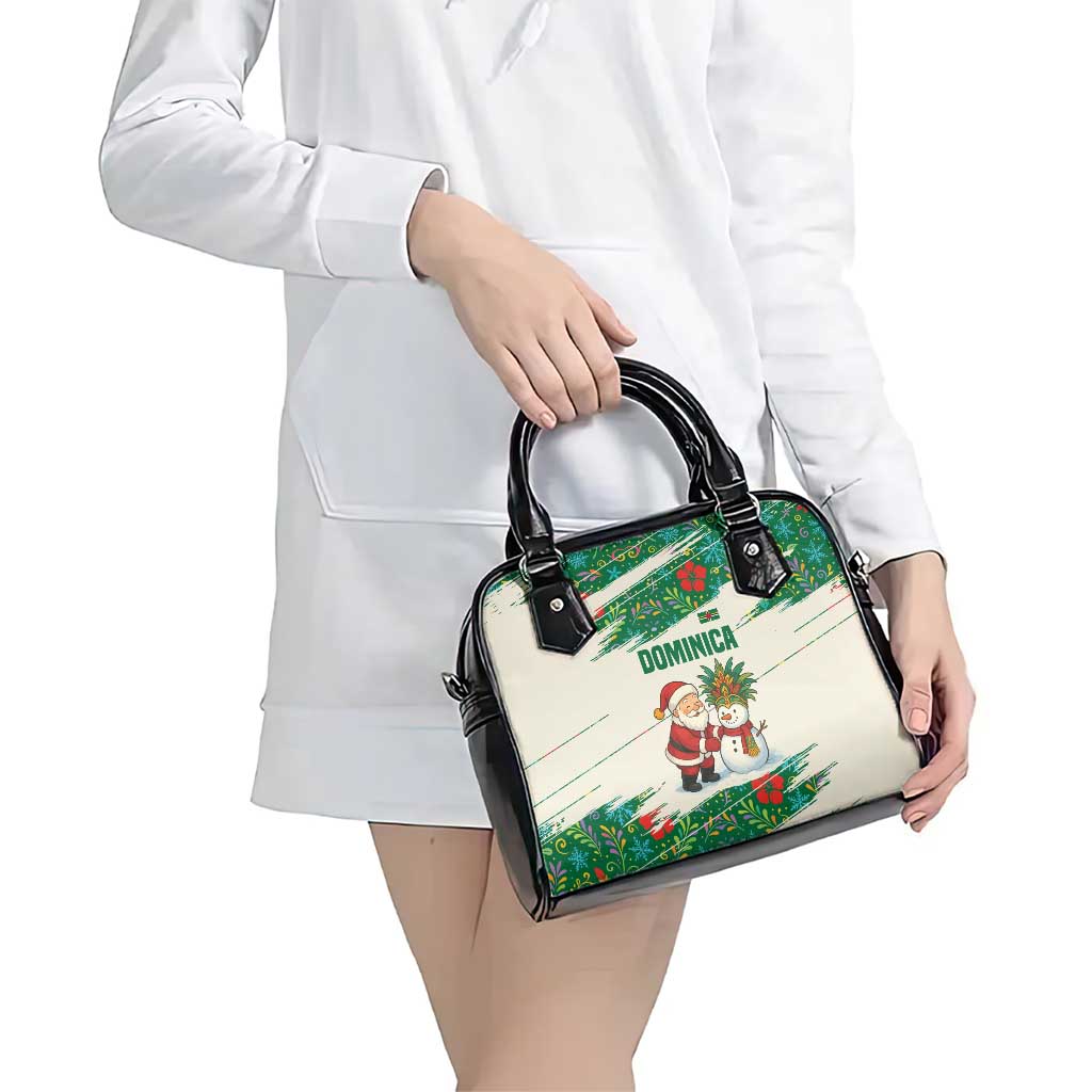 Dominica Christmas Shoulder Handbag with Santa Snowman and Tropical Carnival Headpiece TS04