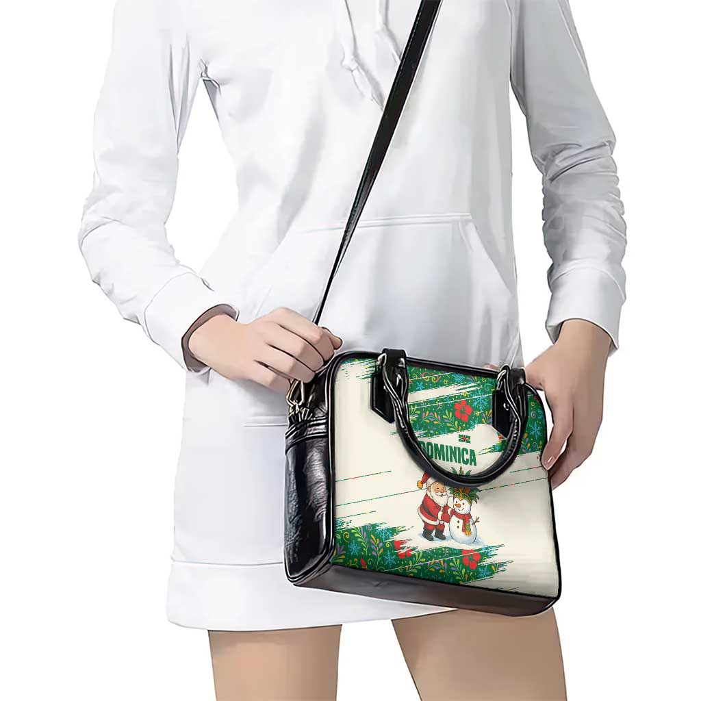 Dominica Christmas Shoulder Handbag with Santa Snowman and Tropical Carnival Headpiece TS04