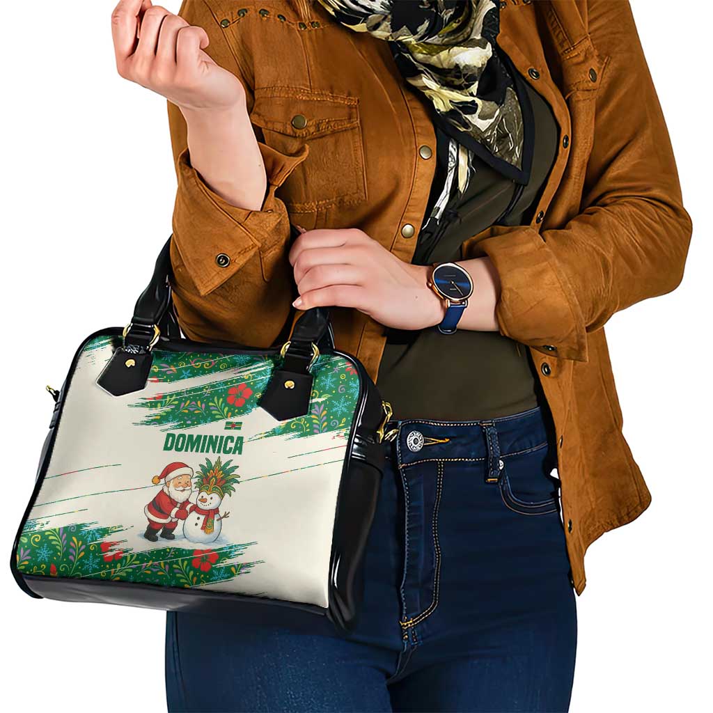 Dominica Christmas Shoulder Handbag with Santa Snowman and Tropical Carnival Headpiece TS04