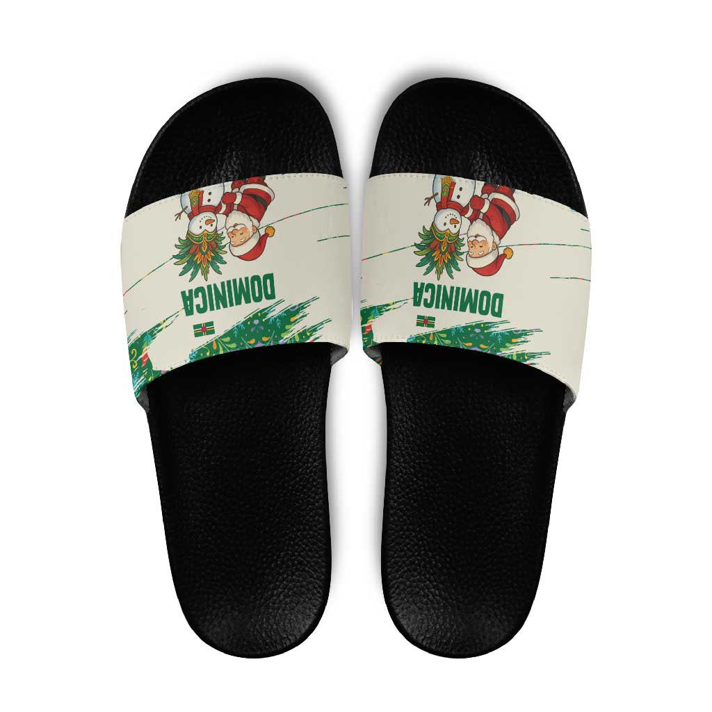 Dominica Christmas Slide Sandals with Santa Snowman and Tropical Carnival Headpiece TS04