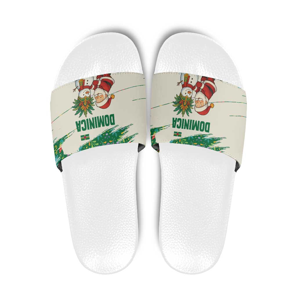 Dominica Christmas Slide Sandals with Santa Snowman and Tropical Carnival Headpiece TS04