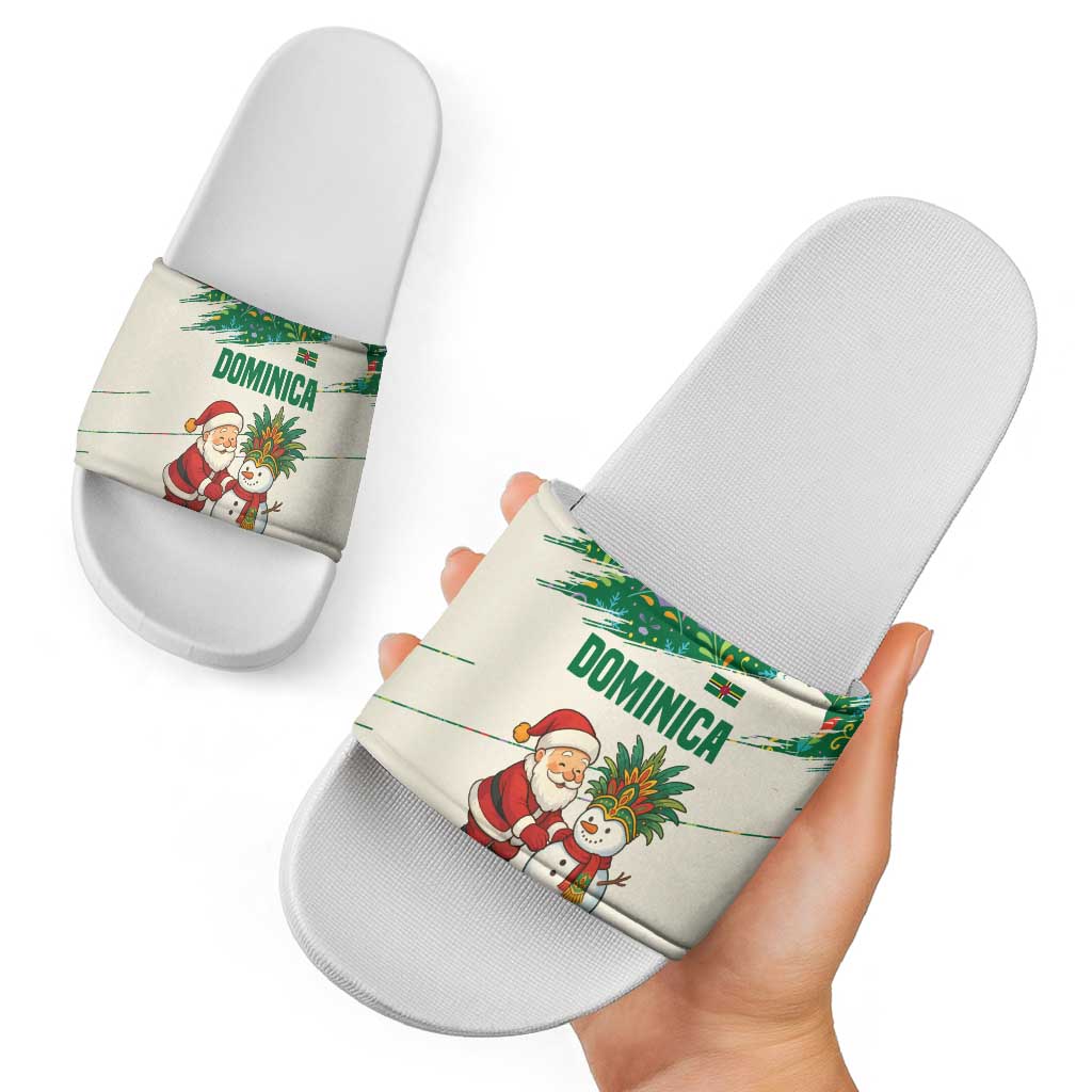 Dominica Christmas Slide Sandals with Santa Snowman and Tropical Carnival Headpiece TS04