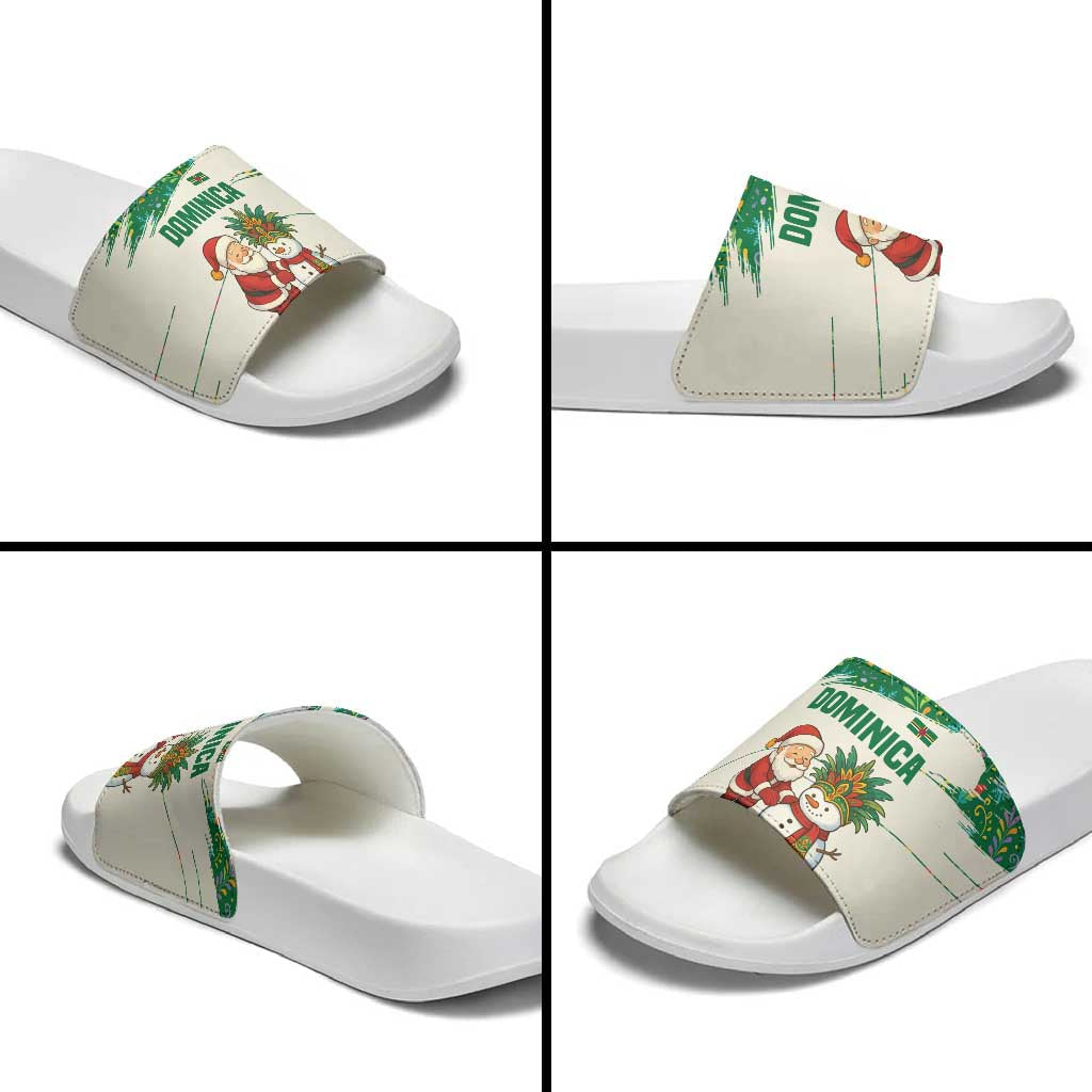 Dominica Christmas Slide Sandals with Santa Snowman and Tropical Carnival Headpiece TS04