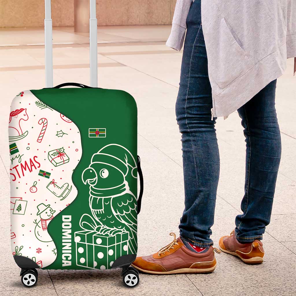 Dominica Christmas Luggage Cover with Parrot Gift Box and Festive Pattern Design TS04
