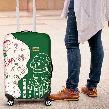 Dominica Christmas Luggage Cover with Parrot Gift Box and Festive Pattern Design TS04