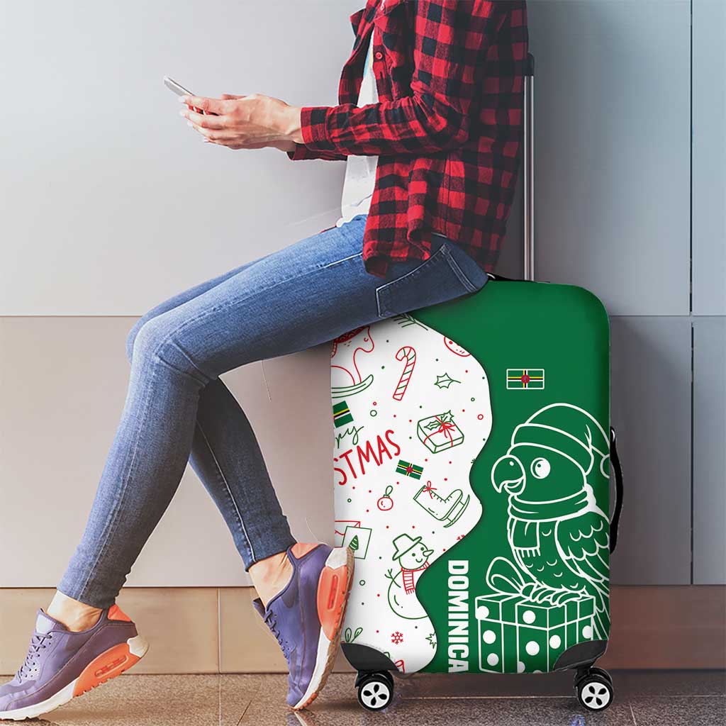 Dominica Christmas Luggage Cover with Parrot Gift Box and Festive Pattern Design TS04