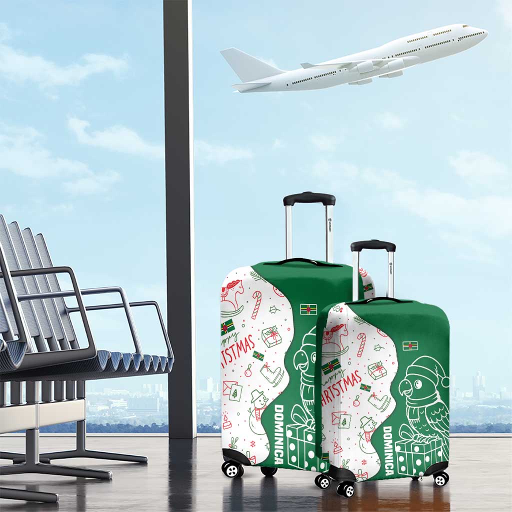 Dominica Christmas Luggage Cover with Parrot Gift Box and Festive Pattern Design TS04