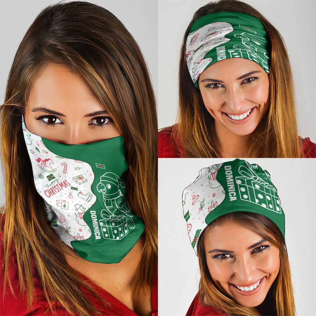 Dominica Christmas Neck Gaiter with Parrot Gift Box and Festive Pattern Design TS04