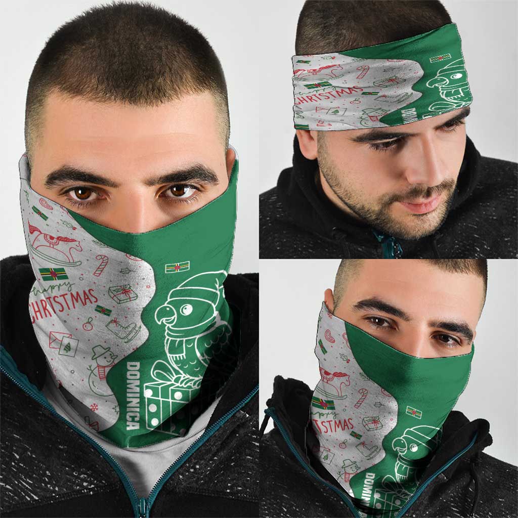 Dominica Christmas Neck Gaiter with Parrot Gift Box and Festive Pattern Design TS04