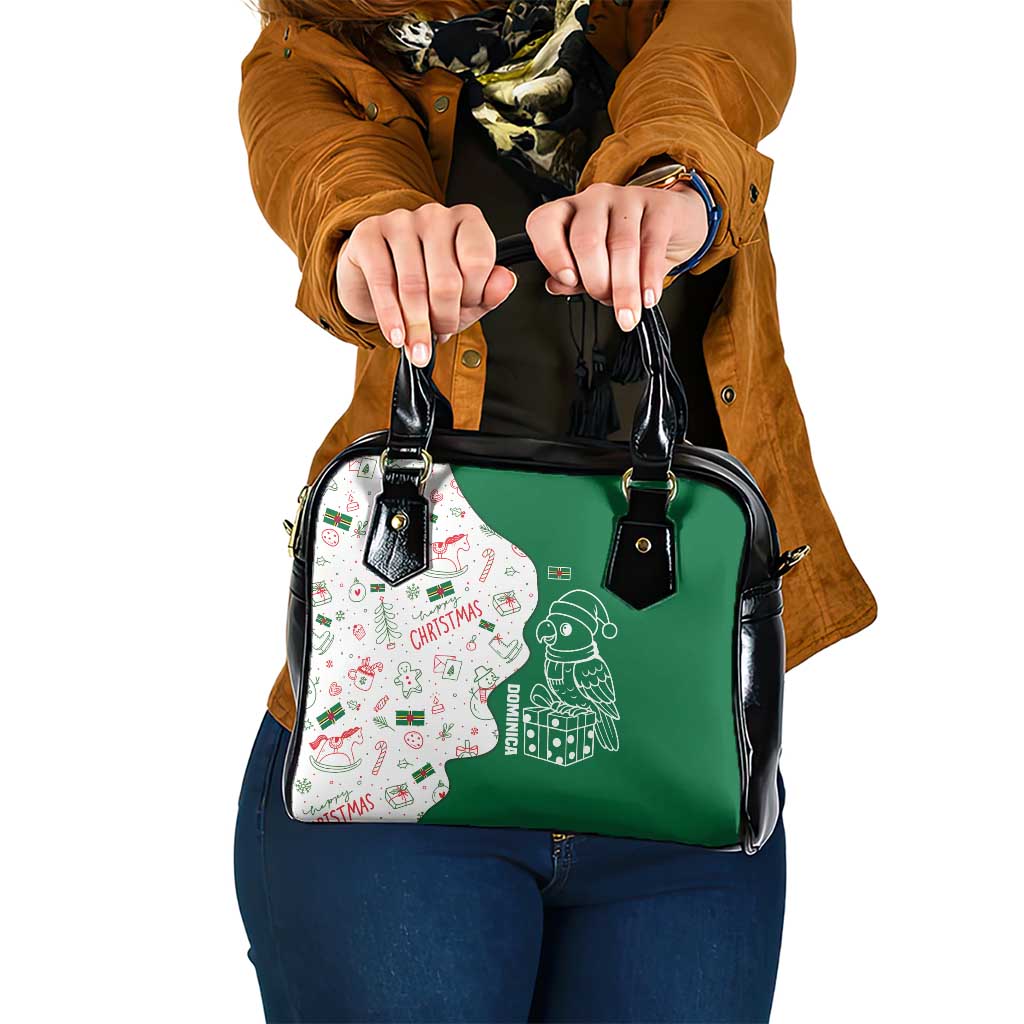 Dominica Christmas Shoulder Handbag with Parrot Gift Box and Festive Pattern Design TS04