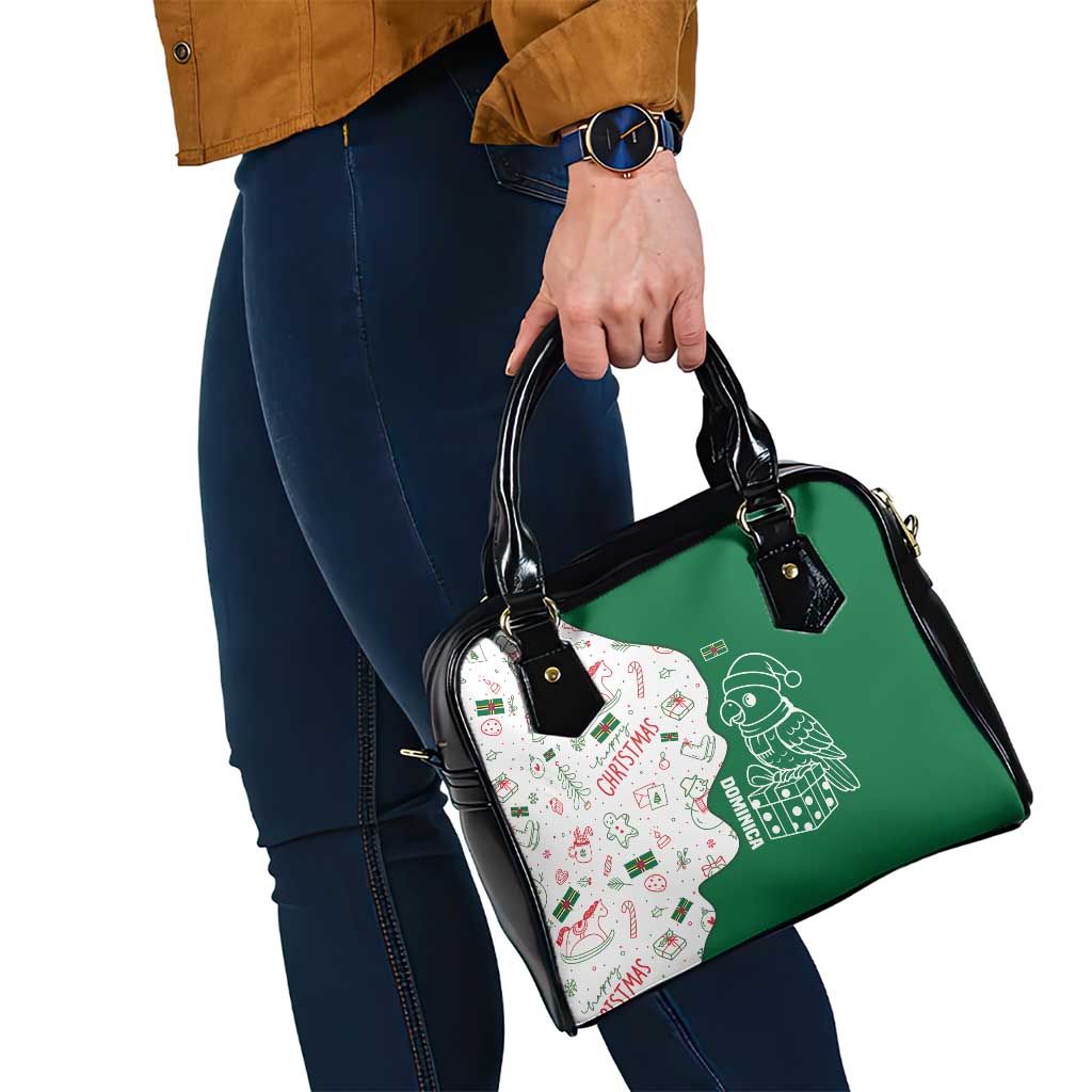 Dominica Christmas Shoulder Handbag with Parrot Gift Box and Festive Pattern Design TS04
