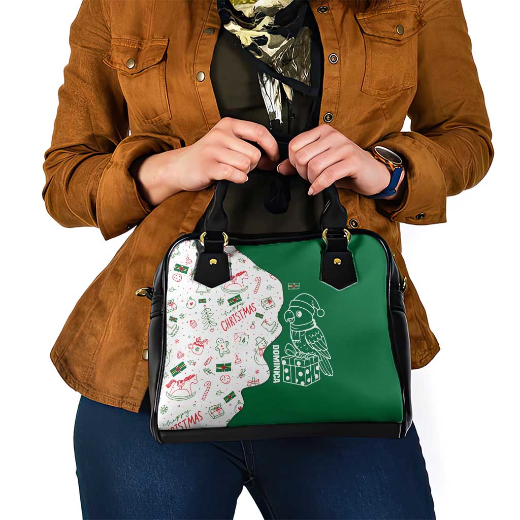 Dominica Christmas Shoulder Handbag with Parrot Gift Box and Festive Pattern Design TS04