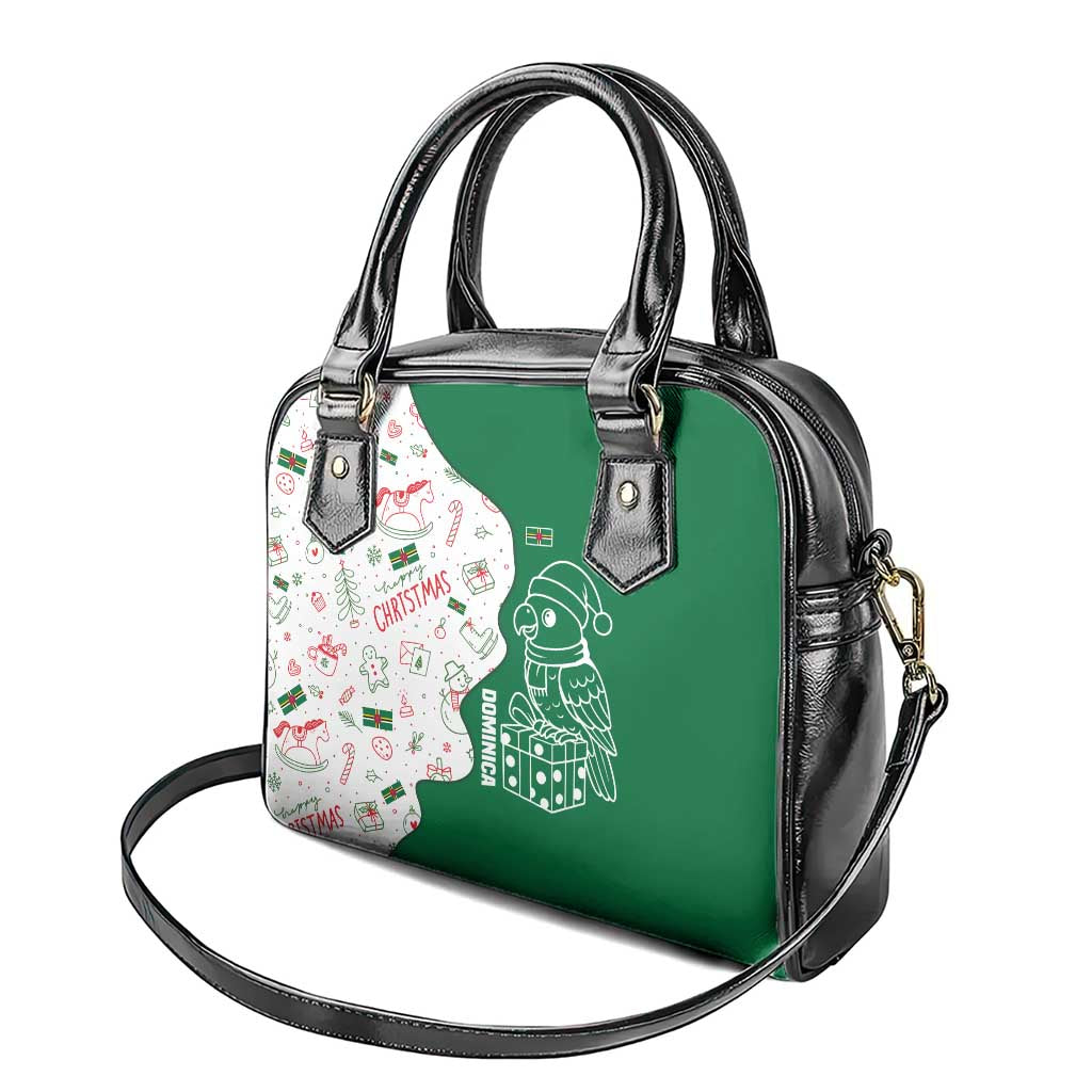 Dominica Christmas Shoulder Handbag with Parrot Gift Box and Festive Pattern Design TS04