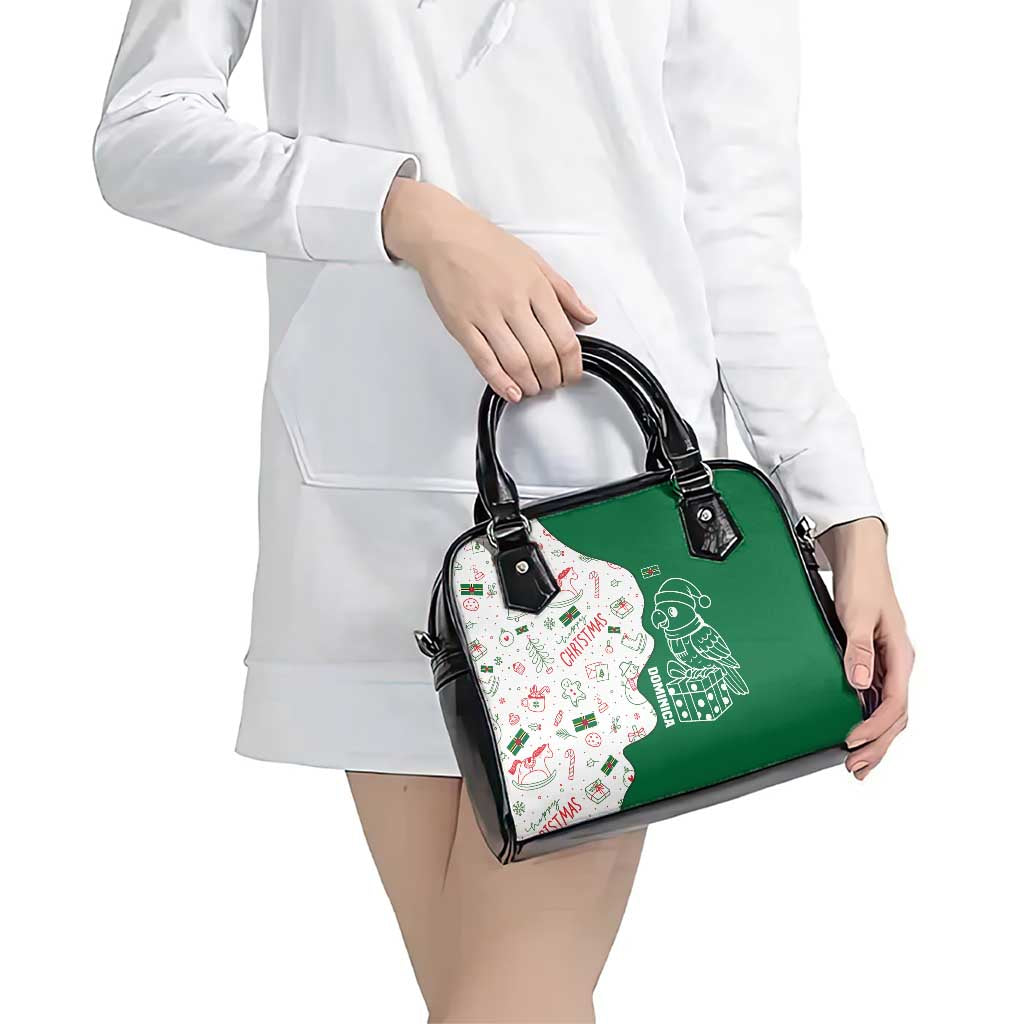 Dominica Christmas Shoulder Handbag with Parrot Gift Box and Festive Pattern Design TS04