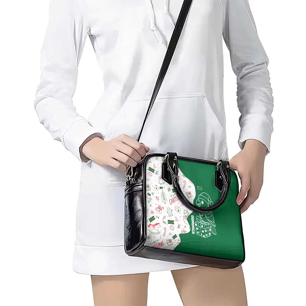 Dominica Christmas Shoulder Handbag with Parrot Gift Box and Festive Pattern Design TS04