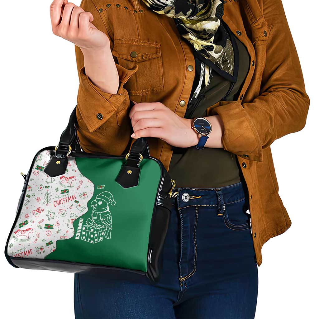 Dominica Christmas Shoulder Handbag with Parrot Gift Box and Festive Pattern Design TS04