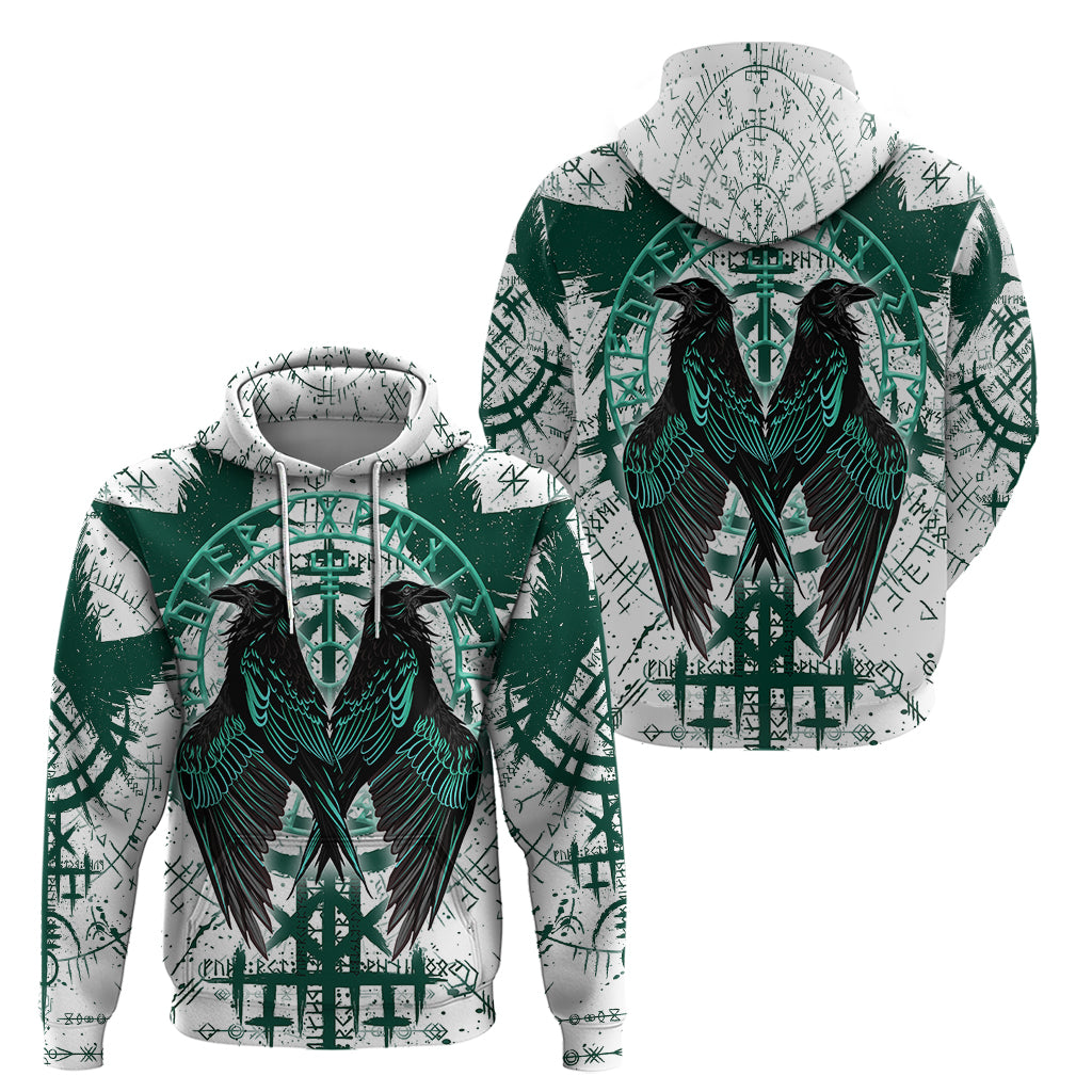 Winged Wisdom Of Viking Hoodie Hugin, Munin, and the Vegvisir TS04