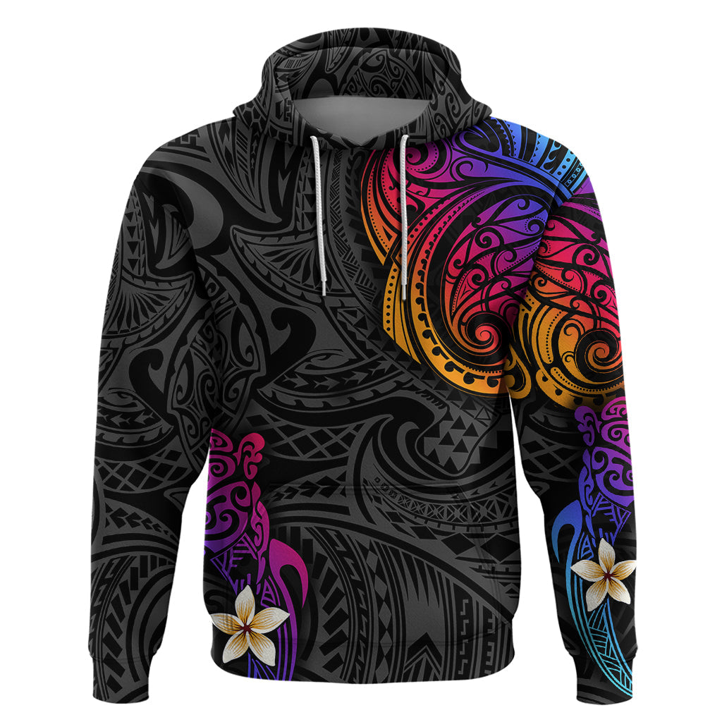 Turtle and Plumeria - Polynesian Hoodie TS04