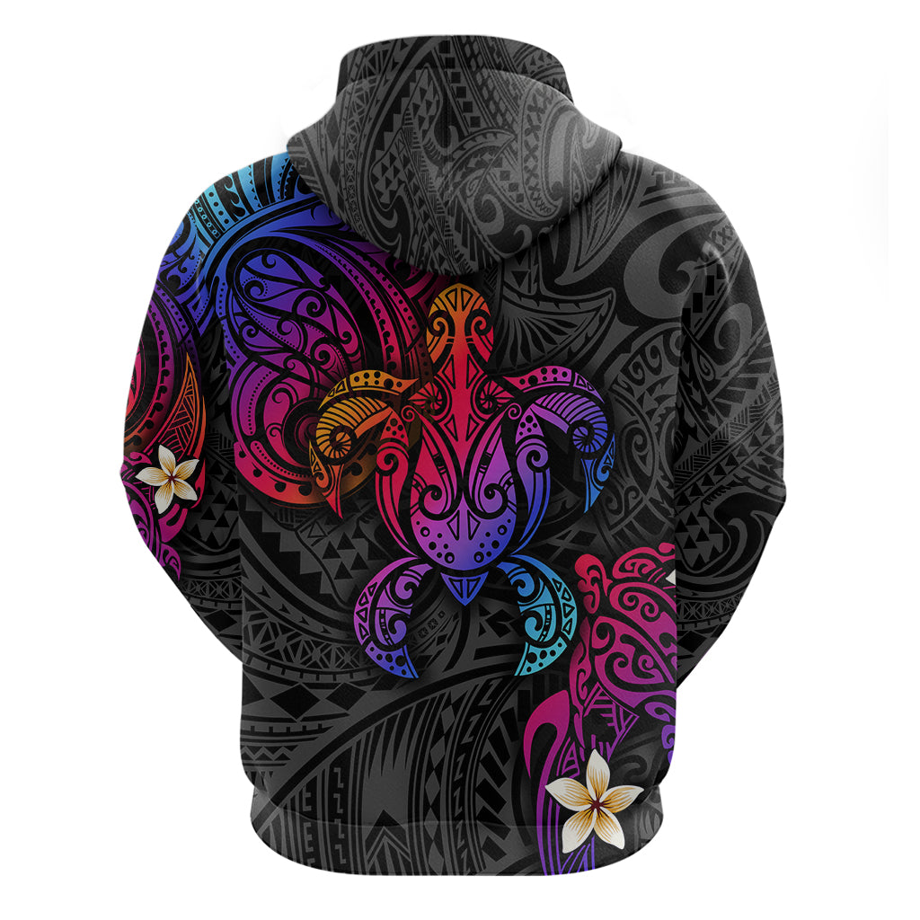 Turtle and Plumeria - Polynesian Hoodie TS04