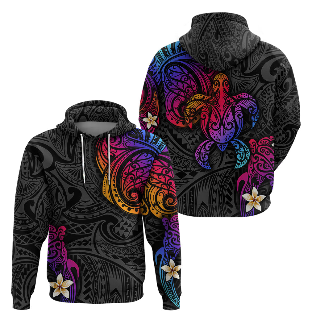 Turtle and Plumeria - Polynesian Hoodie TS04