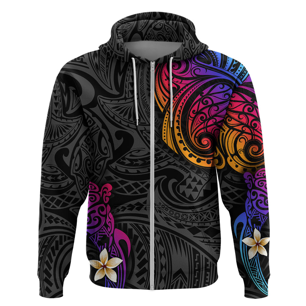 Turtle and Plumeria - Polynesian Hoodie TS04