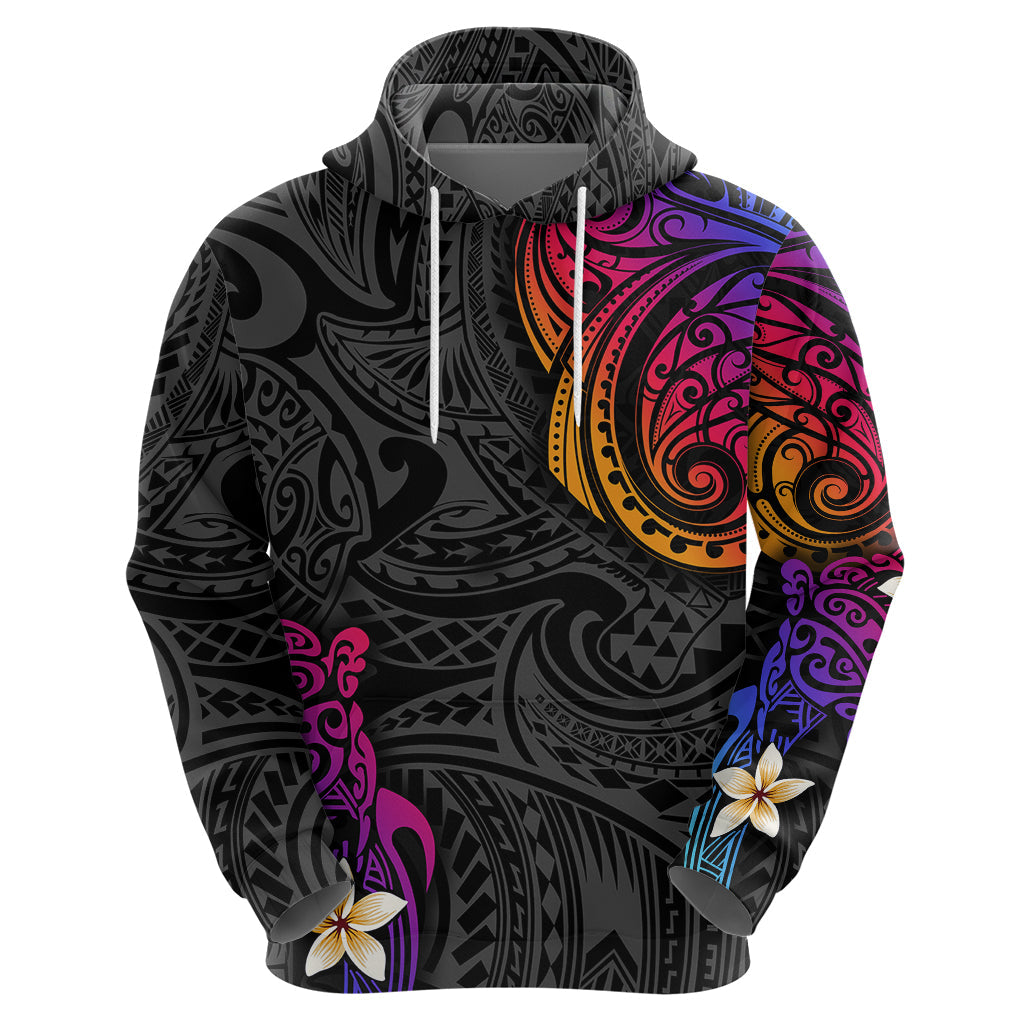 Turtle and Plumeria - Polynesian Hoodie TS04