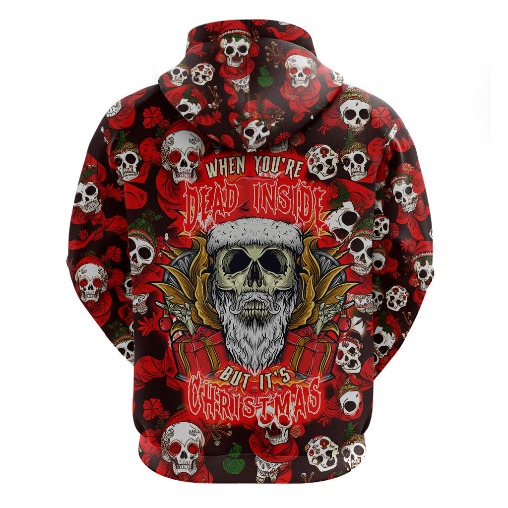 Christmas Skull Hoodie When You're Dead Inside But It's Christmas TS04