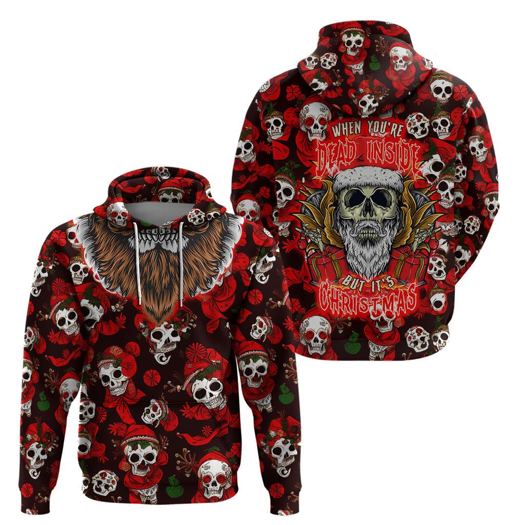 Christmas Skull Hoodie When You're Dead Inside But It's Christmas TS04