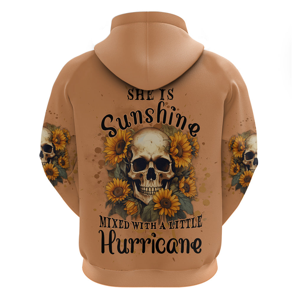 She Is Sunshine Sunflower Skull Hoodie TS04
