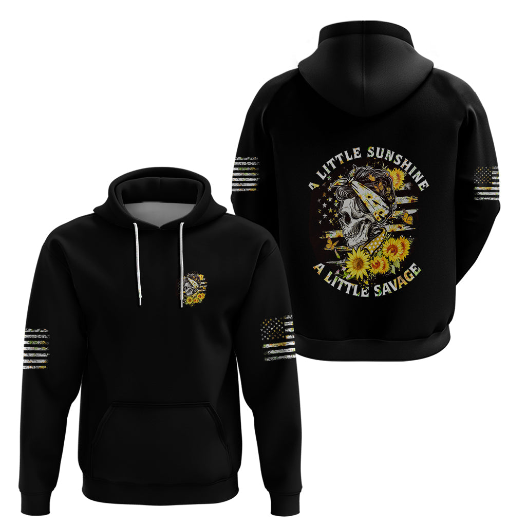 A Little Sunshine A Little Savage Skull Hoodie TS04