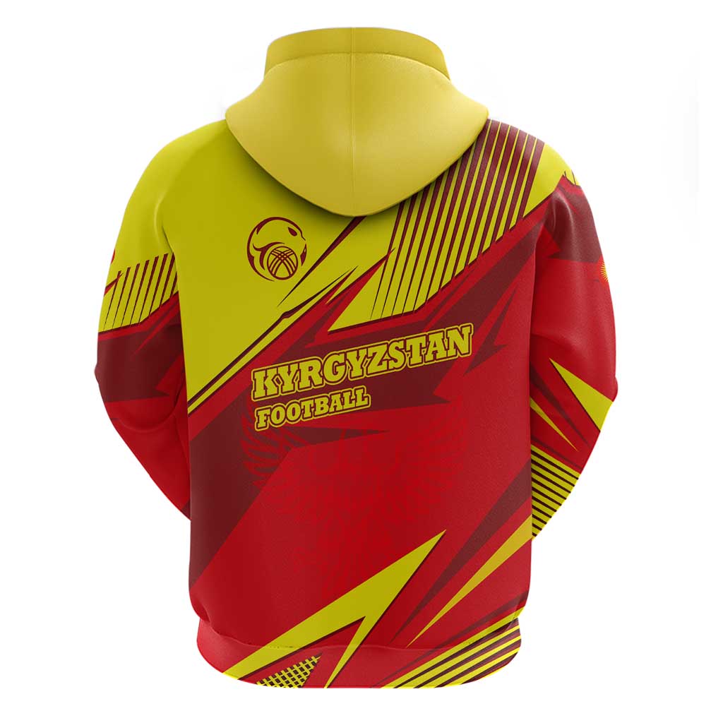 Kyrgyzstan Football Hoodie Red and Yellow Sports with National Emblem Design TS04