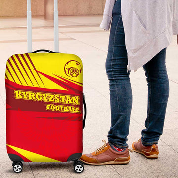 Kyrgyzstan Football Luggage Cover Red and Yellow Sports with National Emblem Design TS04