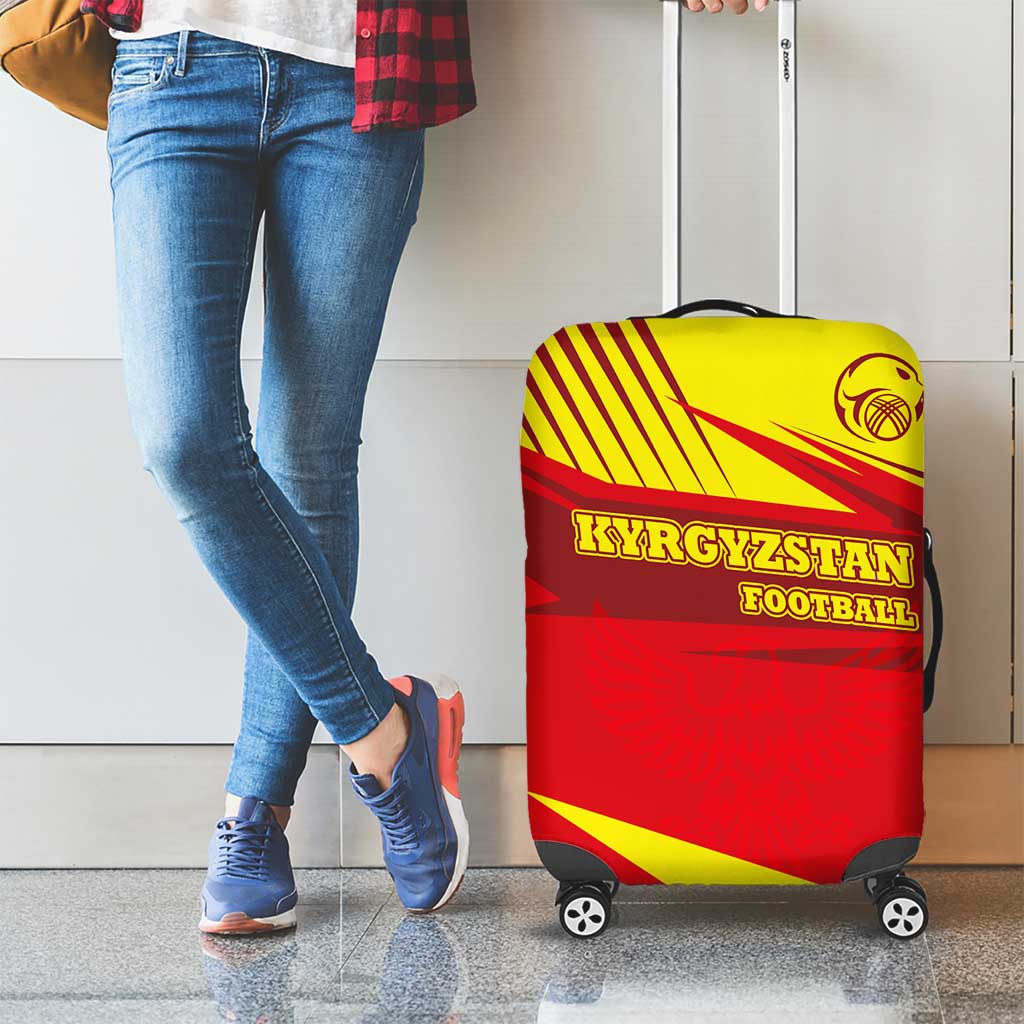 Kyrgyzstan Football Luggage Cover Red and Yellow Sports with National Emblem Design TS04