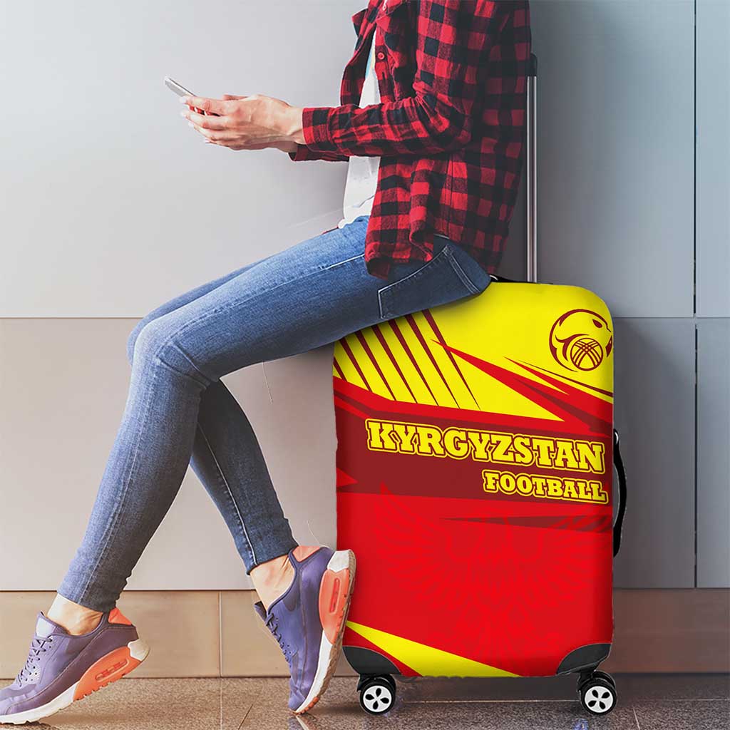 Kyrgyzstan Football Luggage Cover Red and Yellow Sports with National Emblem Design TS04