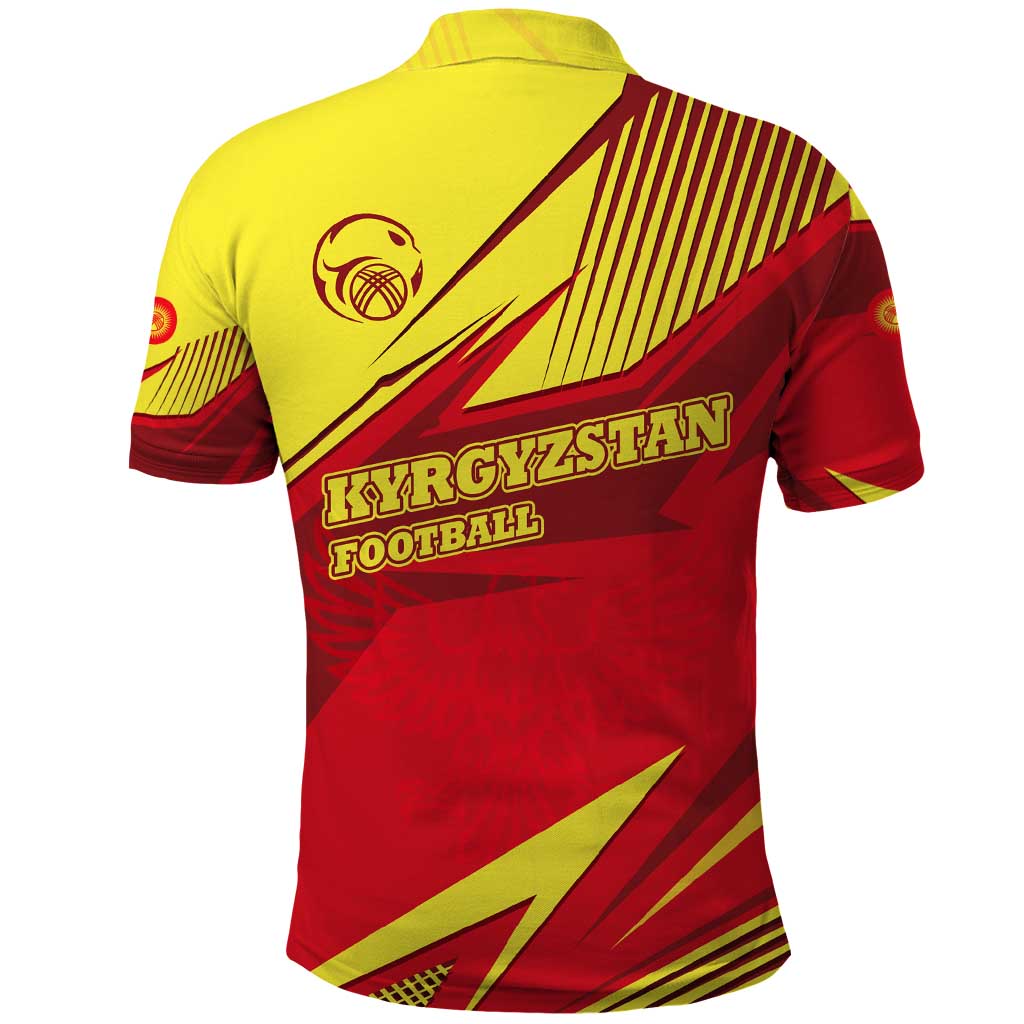 Kyrgyzstan Football Polo Shirt Red and Yellow Sports with National Emblem Design TS04