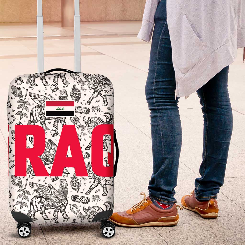 Iraq Ancient Mesopotamian Lamassu Luggage Cover with Mythical Motif Design TS04