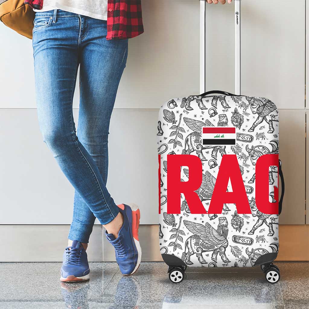 Iraq Ancient Mesopotamian Lamassu Luggage Cover with Mythical Motif Design TS04