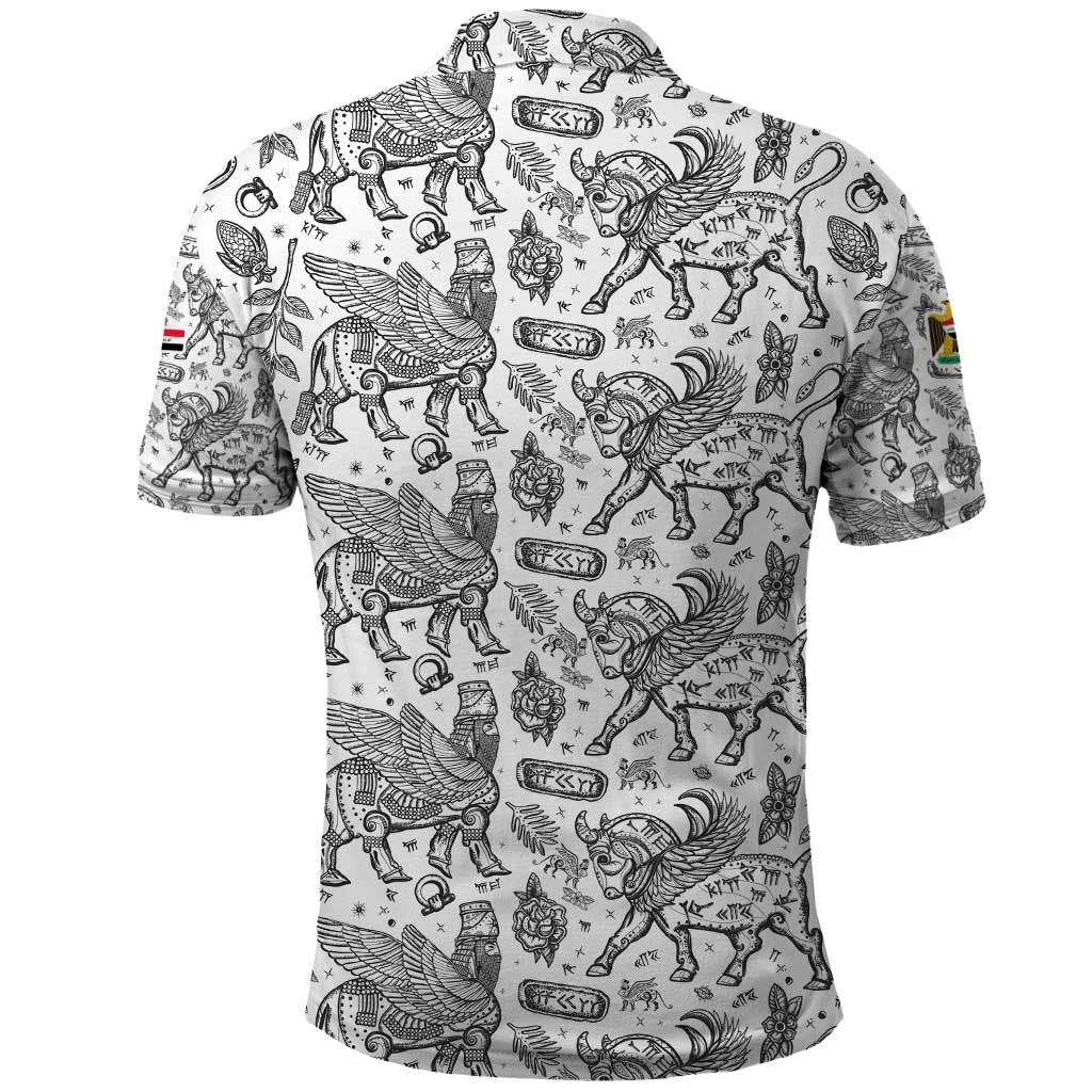 Iraq Ancient Mesopotamian Lamassu Polo Shirt with Mythical Motif Design TS04