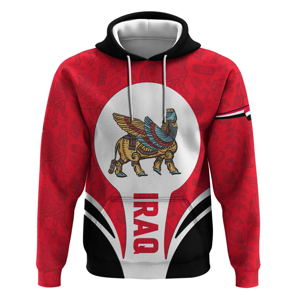Iraq Hoodie with Lamassu Mythical Creature and National Map Design TS04