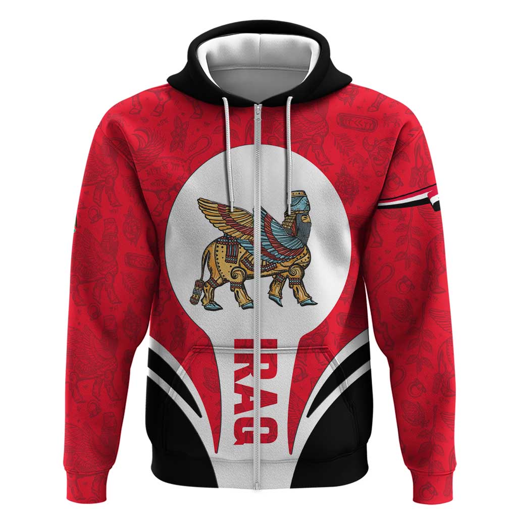 Iraq Hoodie with Lamassu Mythical Creature and National Map Design TS04