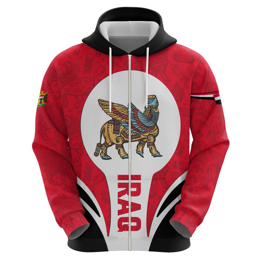 Iraq Hoodie with Lamassu Mythical Creature and National Map Design TS04