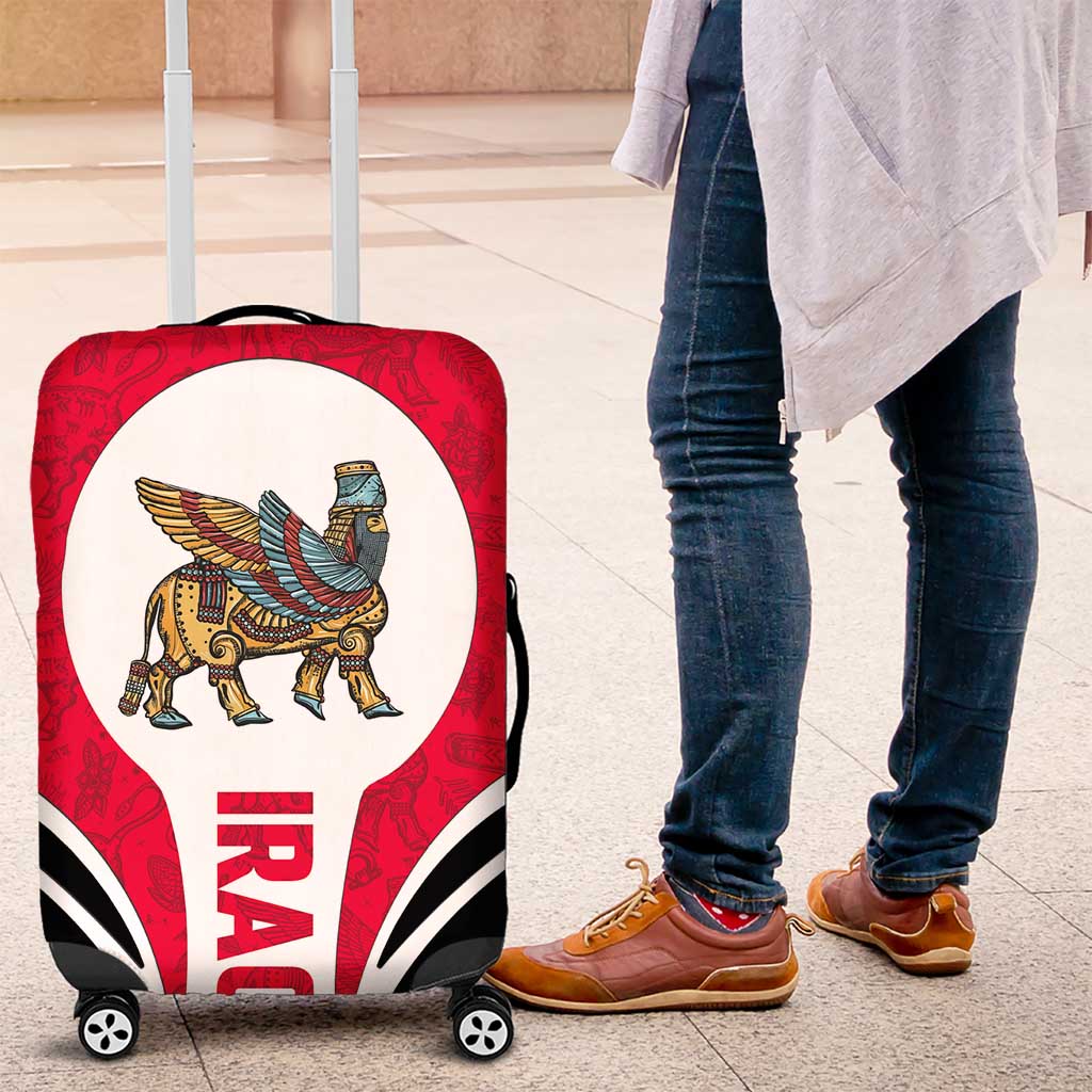 Iraq Luggage Cover with Lamassu Mythical Creature and National Map Design TS04