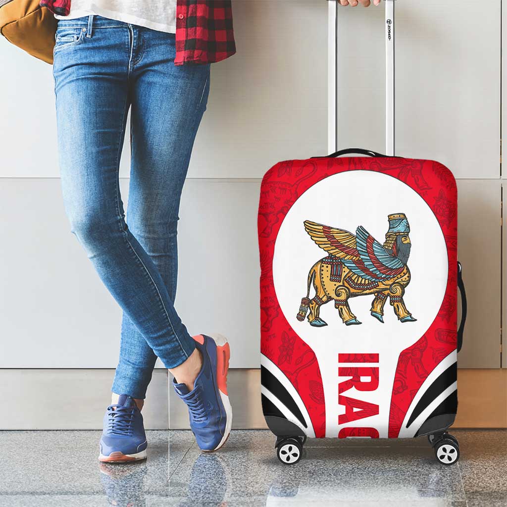 Iraq Luggage Cover with Lamassu Mythical Creature and National Map Design TS04