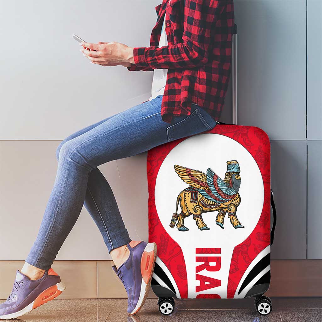 Iraq Luggage Cover with Lamassu Mythical Creature and National Map Design TS04
