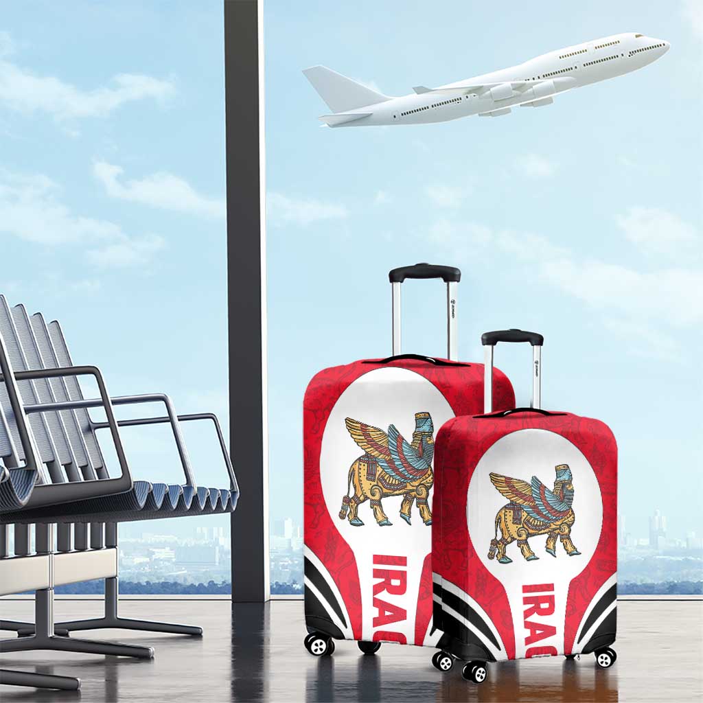 Iraq Luggage Cover with Lamassu Mythical Creature and National Map Design TS04