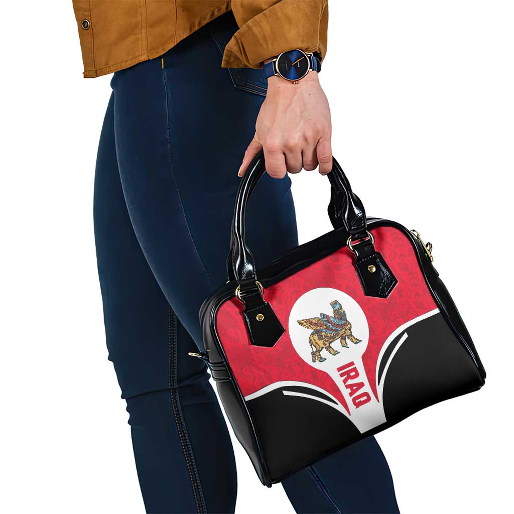 Iraq Shoulder Handbag with Lamassu Mythical Creature and National Map Design TS04