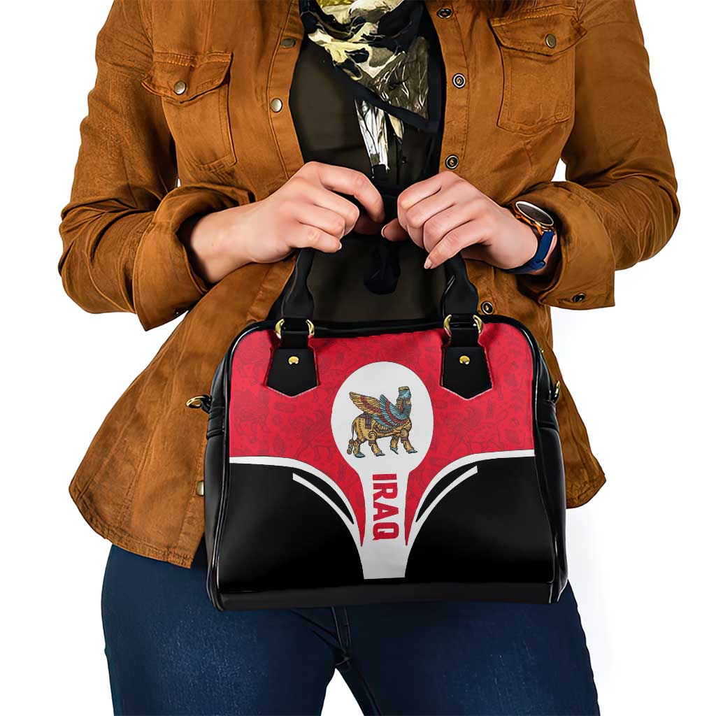 Iraq Shoulder Handbag with Lamassu Mythical Creature and National Map Design TS04